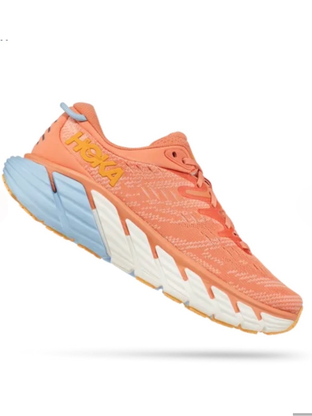Hoka Gaviota 4 Wide Road Running Women Shell Coral/Peach Parfait Sz 9b